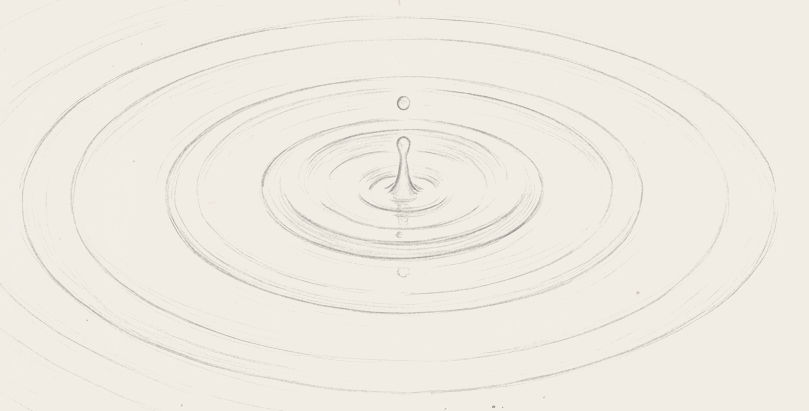 Ripples expanding outward like circles of friendship